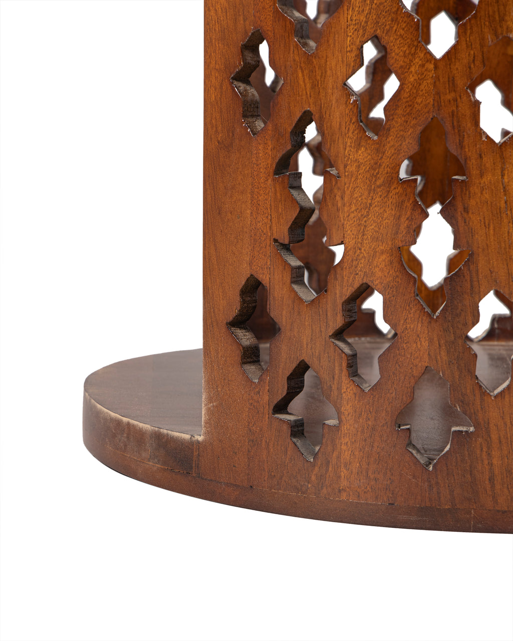 Zahara Carved Wood Accent Side Table