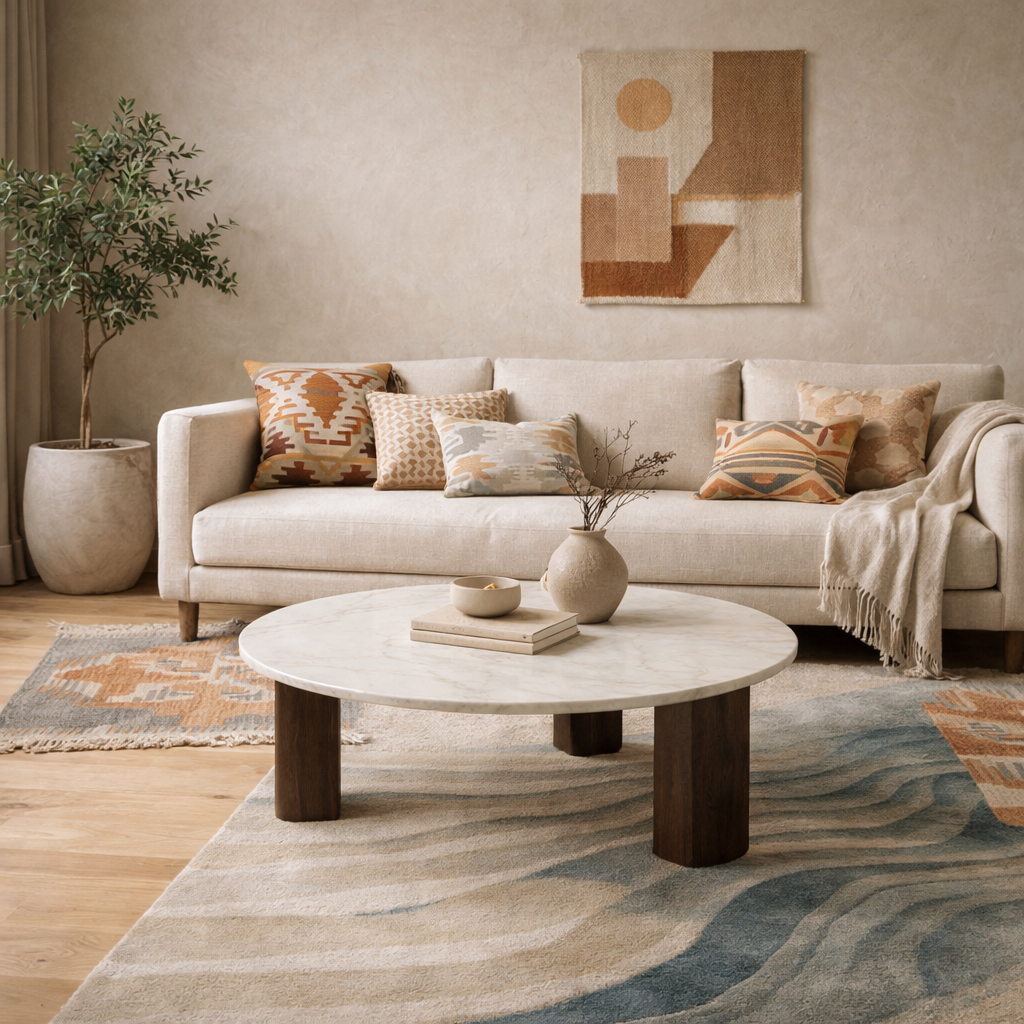 Zenora Marble Round Coffee Table