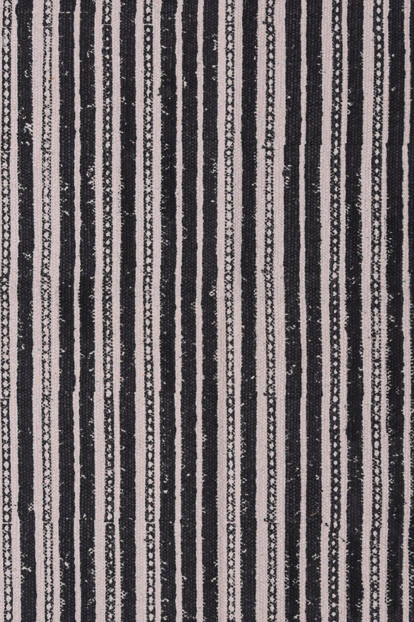 Midnight Stripe Minimal Cotton Rug